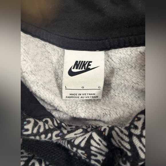 Nike NSW Sports Essentials AOP Fleece Hoodie Black  Men’s Large - Picture 5 of 9